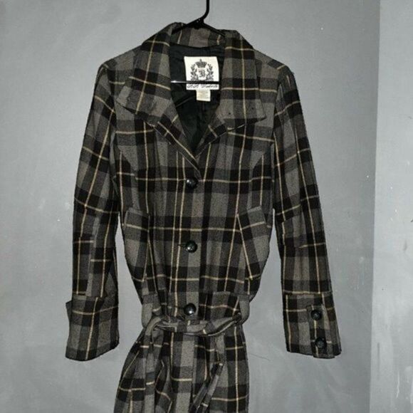 BB Dakota Plaid Double Breasted Peacoat - Picture 2 of 4